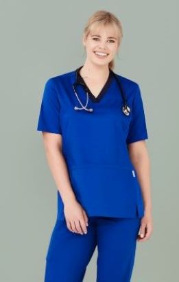Woman in scrubs